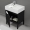 Modern Small Black Bathroom Vanity, 24